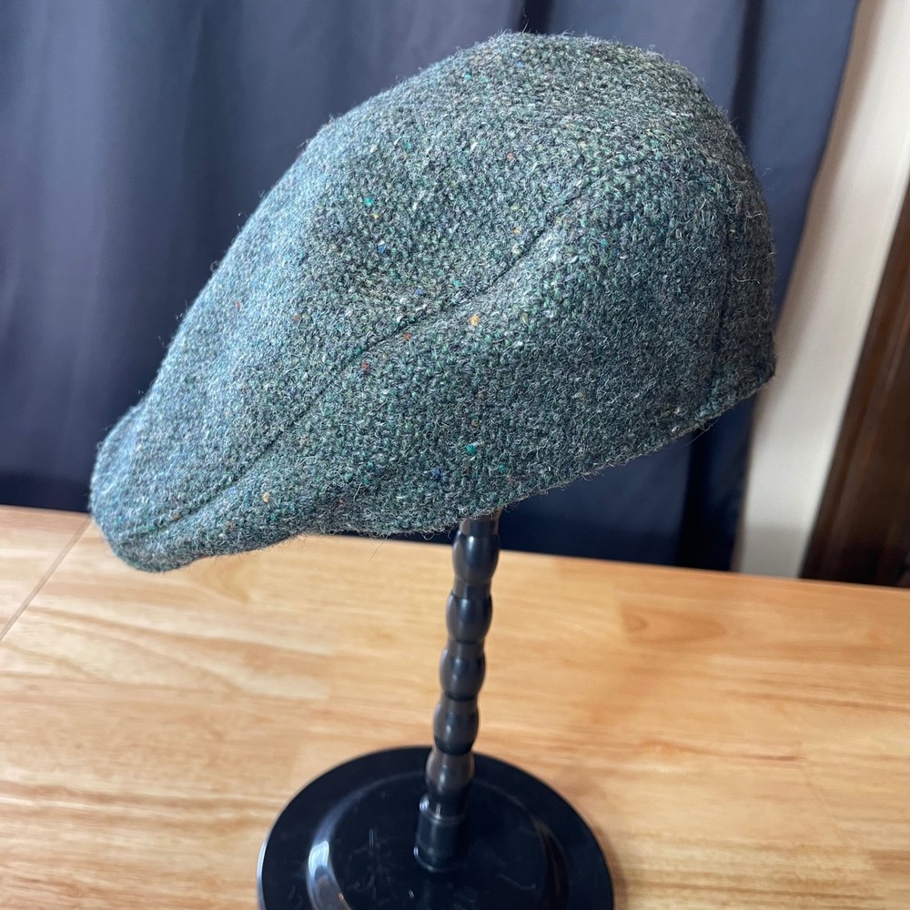 NWT Hanna Hats of Donegal Green Tweed Wool Flat Cap Jameson Ireland Mens Large - Picture 4 of 16
